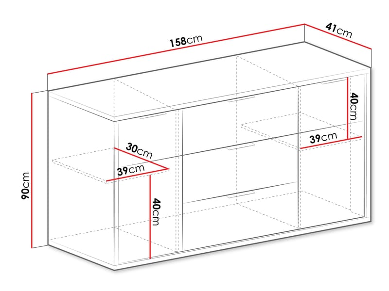 Fonti Skænk 158 cm - Brun - Opbevaring - Opbevaringsmøbler - Skænke & sideboards