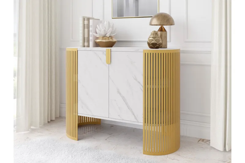 Friend Skænk 120x40 cm - Guld/Hvid - Opbevaring - Opbevaringsmøbler - Skænke & sideboards
