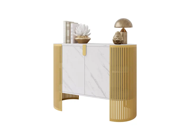 Friend Skænk 120x40 cm - Guld/Hvid - Opbevaring - Opbevaringsmøbler - Skænke & sideboards