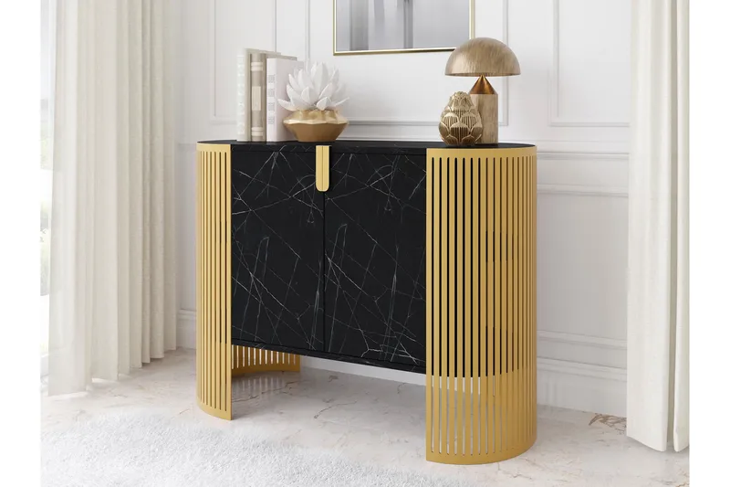 Friend Skænk 120x40 cm - Guld/Sort - Opbevaring - Opbevaringsmøbler - Skænke & sideboards