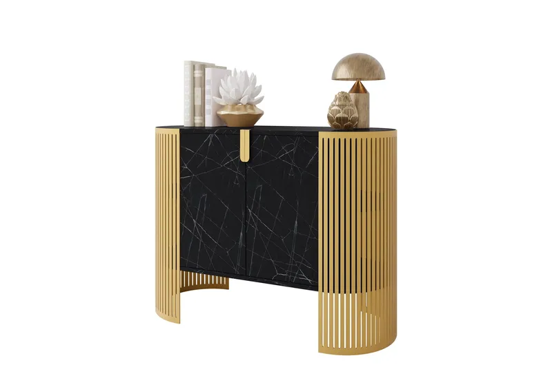 Friend Skænk 120x40 cm - Guld/Sort - Opbevaring - Opbevaringsmøbler - Skænke & sideboards