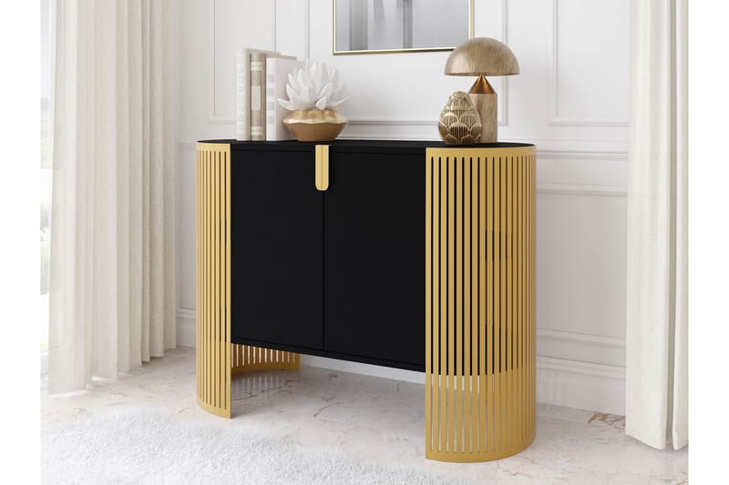 Friend Skænk 120x40 cm - Guld/Sort - Opbevaring - Opbevaringsmøbler - Skænke & sideboards