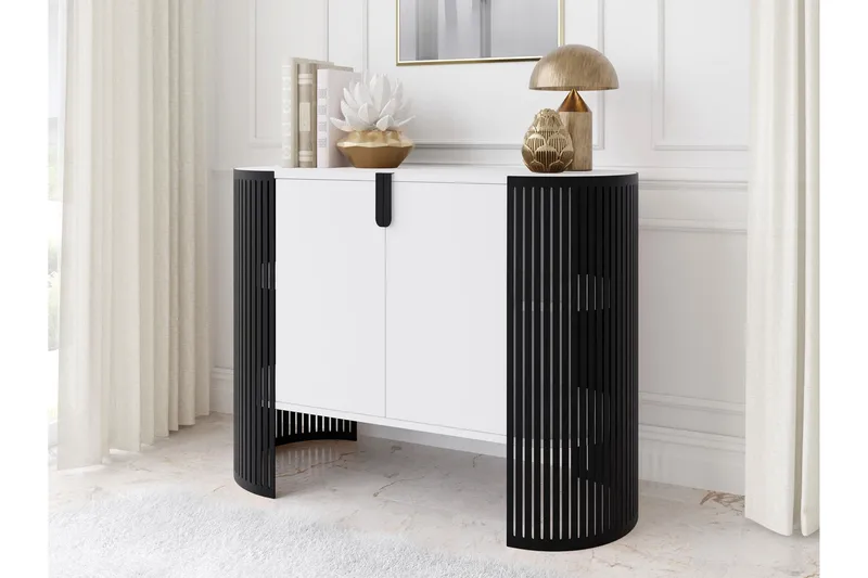 Friend Skænk 120x40 cm - Hvid/Sort - Opbevaring - Opbevaringsmøbler - Skænke & sideboards