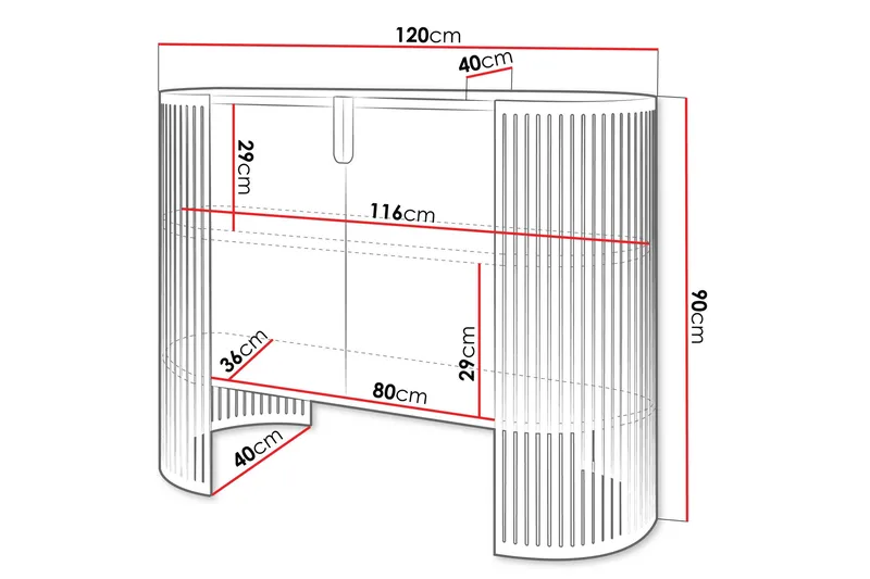 Friend Skænk 120x40 cm - Sort/Grå - Opbevaring - Opbevaringsmøbler - Skænke & sideboards