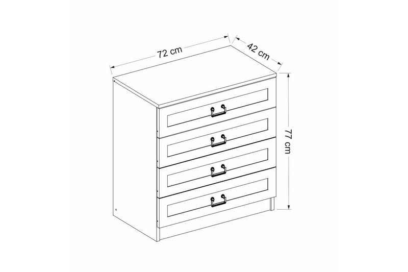 Fruitland Hjørnekommode 72 cm - Hvid - Opbevaring - Opbevaringsmøbler - Kommode