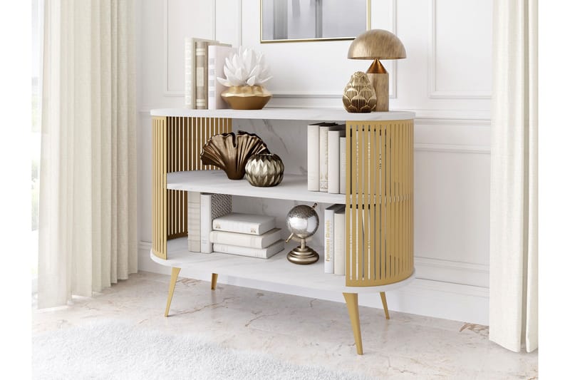 Galia Skænk 120x40 cm - Guld/Hvid - Opbevaring - Opbevaringsmøbler - Skænke & sideboards
