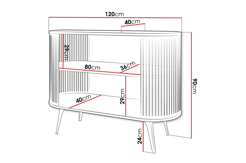 Galia Skænk 120x40 cm - Sort/Hvid - Opbevaring - Opbevaringsmøbler - Skænke & sideboards