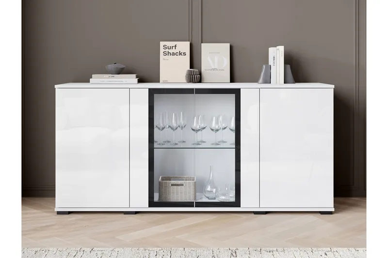 Gammel Skænk 150x40 cm, Hvid