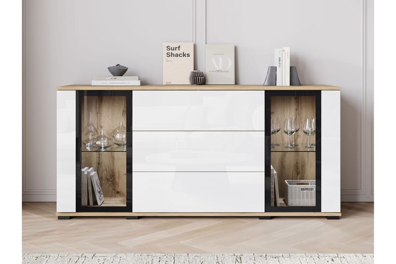 Gammel Skænk 150x40 cm - Sort - Opbevaring - Opbevaringsmøbler - Skænke & sideboards