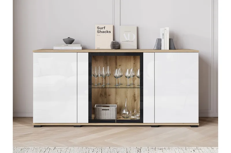 Gammel Skænk 150x40 cm, Sort