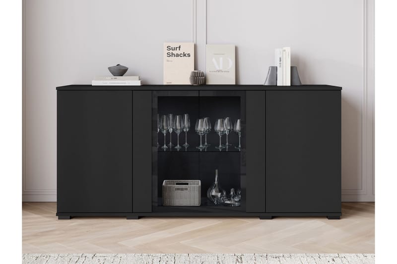 Gammel Skænk 150x40 cm - Sort/Brun - Opbevaring - Opbevaringsmøbler - Skænke & sideboards