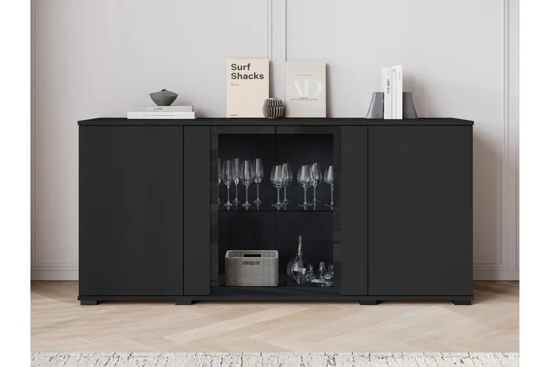 Gammel Skænk 150x40 cm - Sort/Brun - Opbevaring - Opbevaringsmøbler - Skænke & sideboards