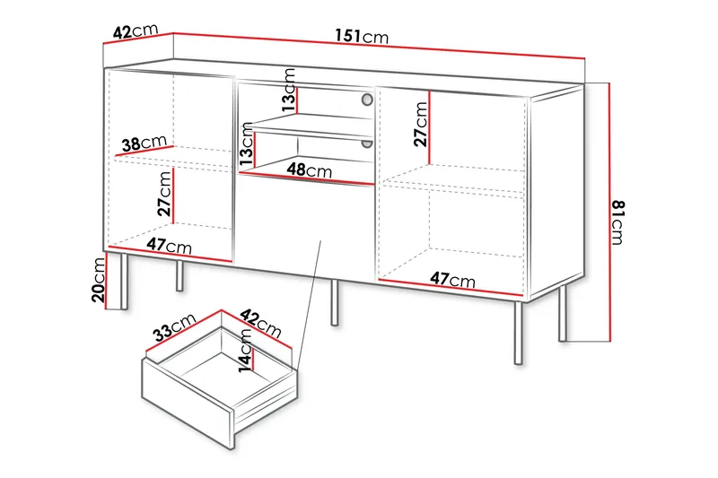 Hammarstrand Kommode 151 cm - Valnød - Opbevaring - Opbevaringsmøbler - Kommode