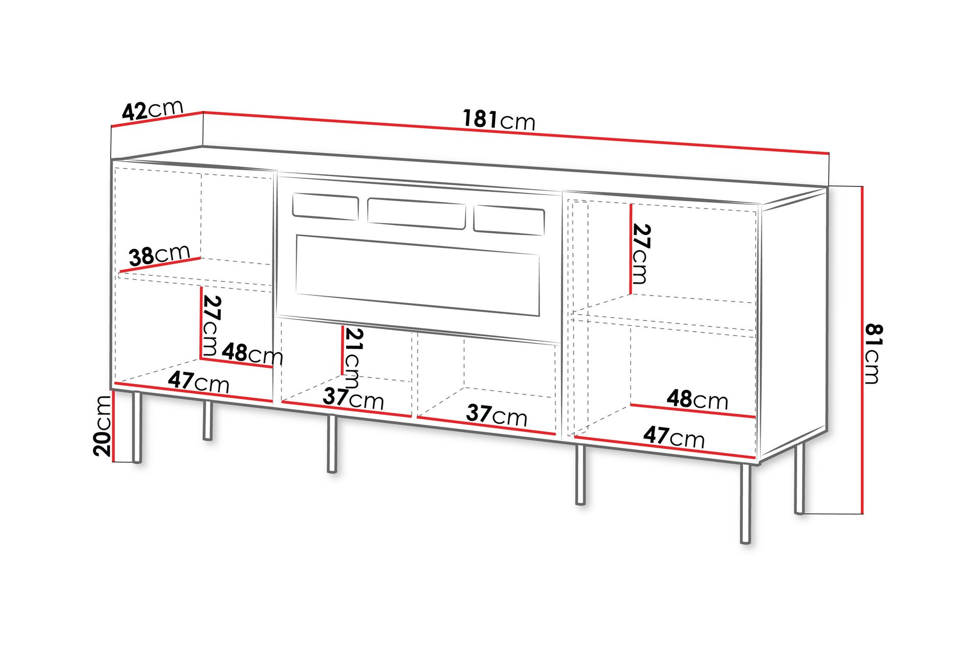 Hammarstrand Kommode 181 cm - Valnød - Opbevaring - Opbevaringsmøbler - Kommode