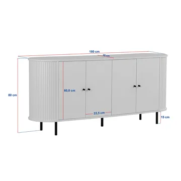 Haulover Konsolbord 180 cm - Valnød/Sort - Opbevaring - Opbevaringsmøbler - Skænke & sideboards