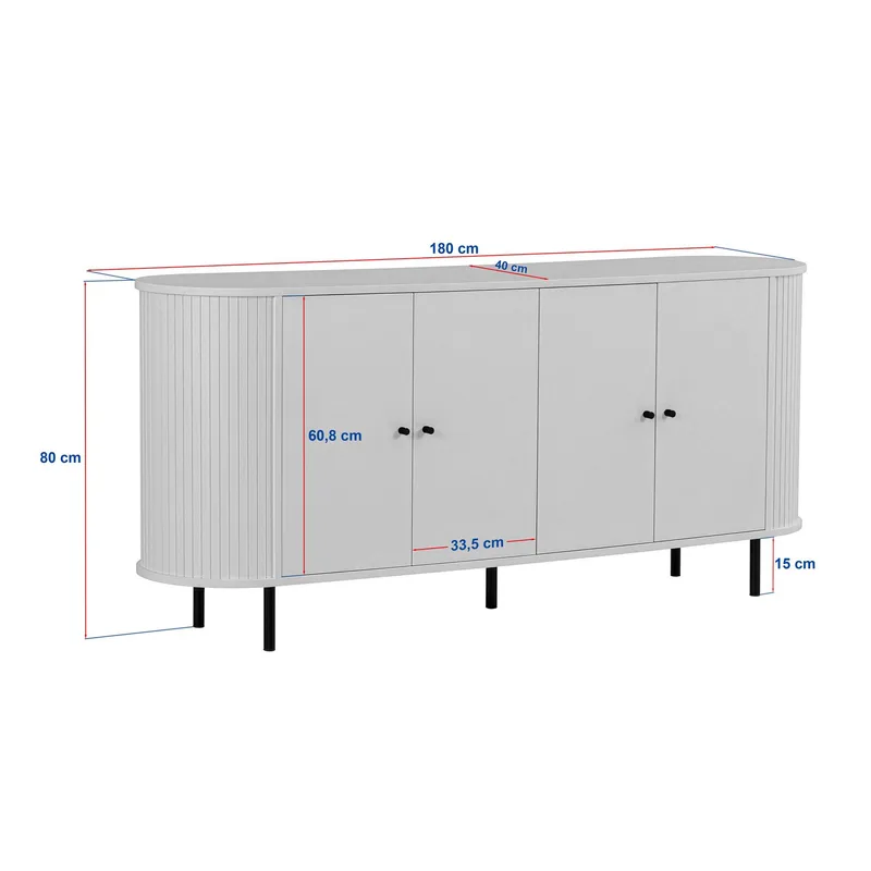 Haulover Konsolbord 180 cm - Valnød/Sort - Opbevaring - Opbevaringsmøbler - Skænke & sideboards