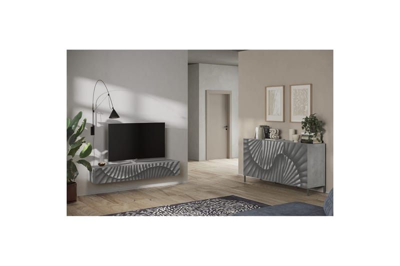 Hawell Skænk 181 cm - Grå - Opbevaring - Opbevaringsmøbler - Skænke & sideboards