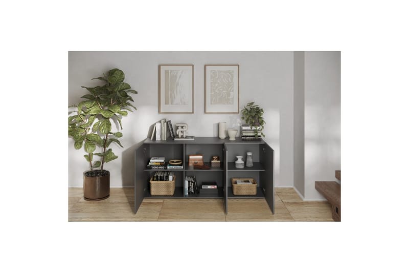 Hawell Skænk 181 cm - Mørkegrå - Opbevaring - Opbevaringsmøbler - Skænke & sideboards