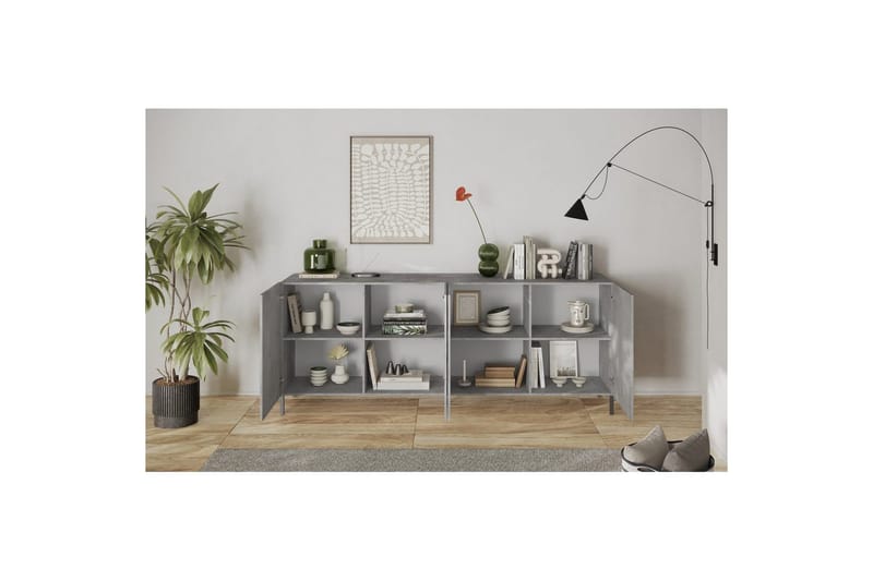 Hawell Skænk 241 cm - Grå - Opbevaring - Opbevaringsmøbler - Skænke & sideboards