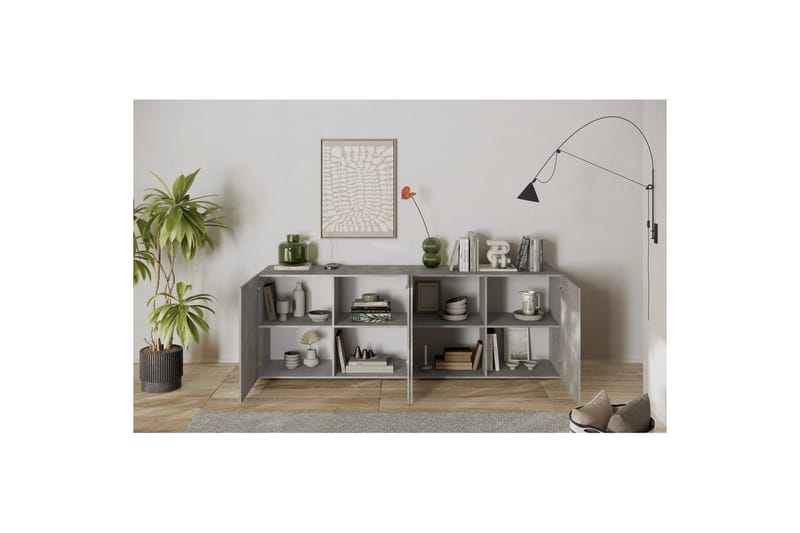 Hawell Skænk 241 cm - Grå - Opbevaring - Opbevaringsmøbler - Skænke & sideboards