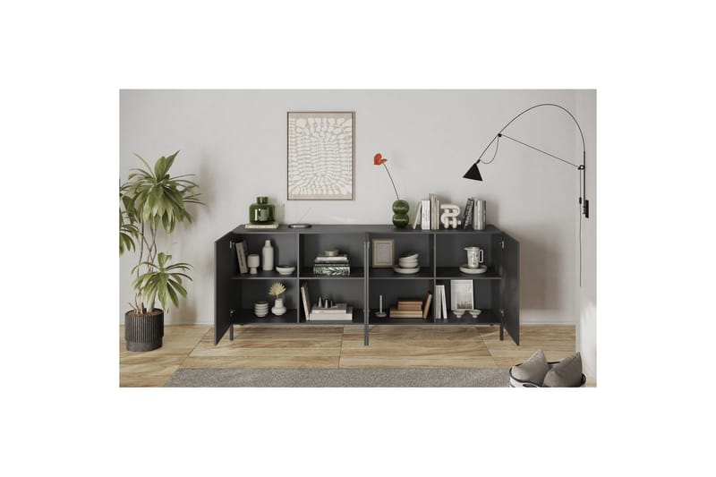 Hawell Skænk 241 cm - Mørkegrå - Opbevaring - Opbevaringsmøbler - Skænke & sideboards