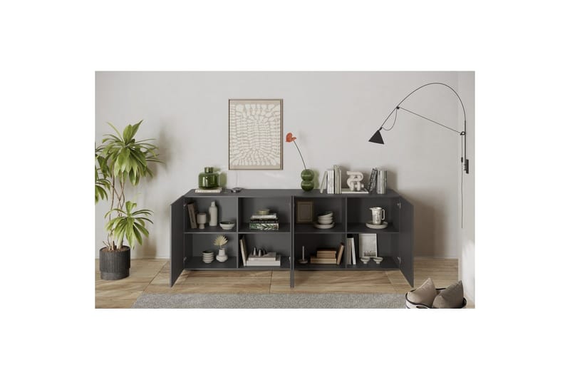 Hawell Skænk 241 cm - Mørkegrå - Opbevaring - Opbevaringsmøbler - Skænke & sideboards