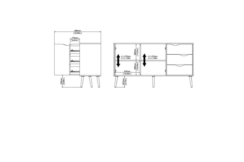 Hostafranc Skænk 147,2x39,1 cm - Natur - Opbevaring - Opbevaringsmøbler - Skænke & sideboards