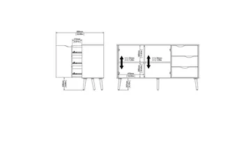 Hostafranc Skænk 147,2x39,1 cm - Natur - Opbevaring - Opbevaringsmøbler - Skænke & sideboards