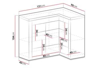 Indianapolis skænk 131x42x104 cm - Brun - Opbevaring - Opbevaringsmøbler - Skænke & sideboards