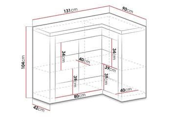 Indianapolis skænk 131x42x104 cm - Opbevaring - Opbevaringsmøbler - Skænke & sideboards