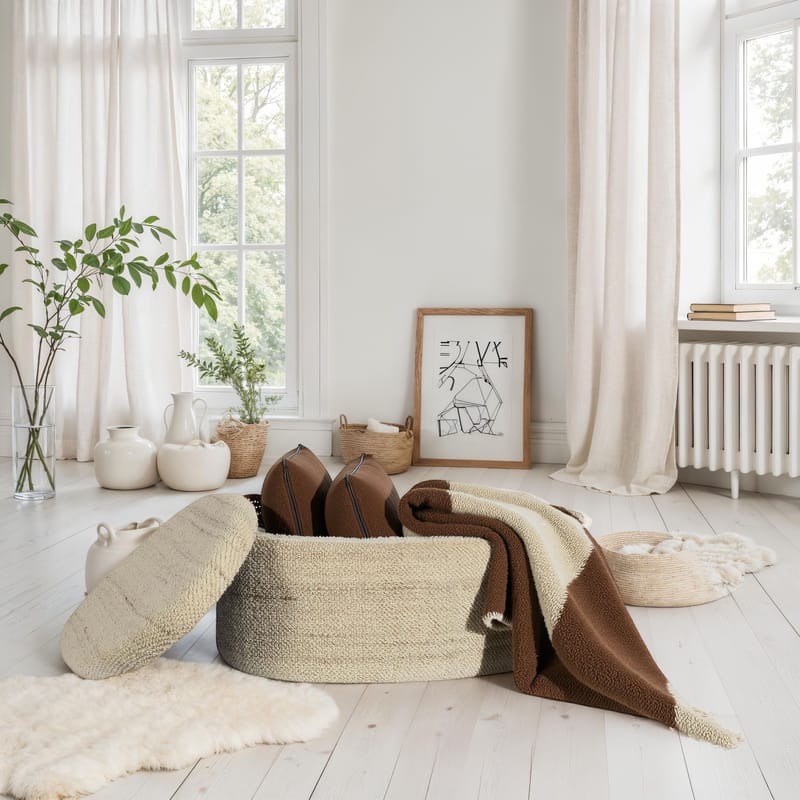 Ivoara Skammel 81 cm Oval - brunbeige - Opbevaring - Opbevaringsmøbler - Kister