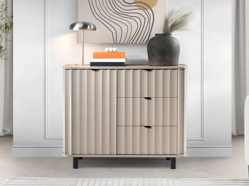 Joriel Skænk 111 cm - Beige|sort - Opbevaring - Opbevaringsmøbler - Kommode