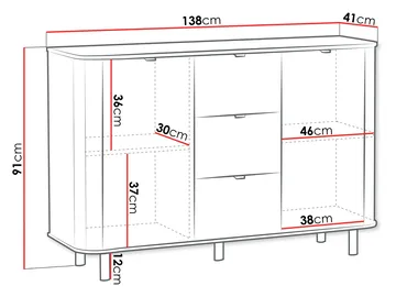 Joriel Skænk 138 cm - Beige - Opbevaring - Opbevaringsmøbler - Skænke & sideboards