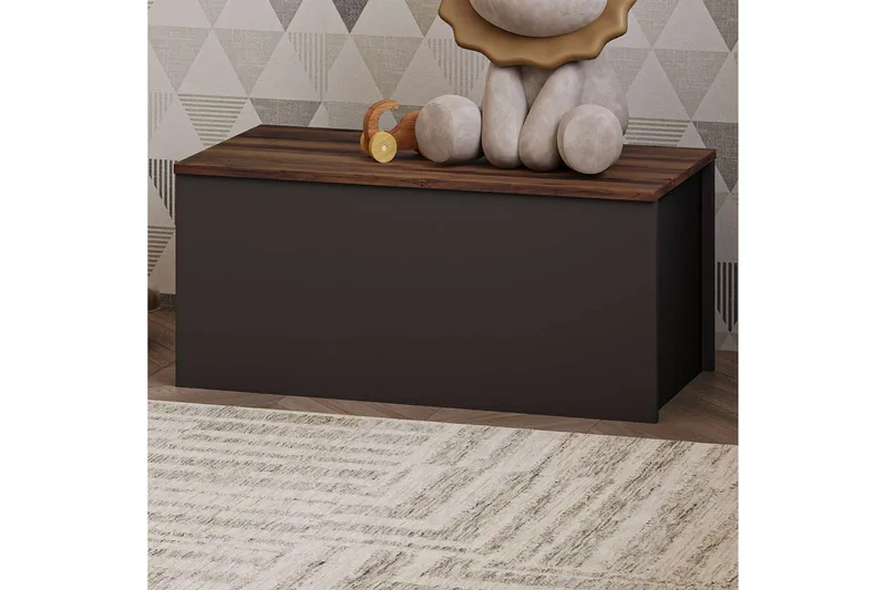 Kamiloba Hjørnekommode 90 cm - Antracit/Valnød - Opbevaring - Opbevaringsmøbler - Kommode