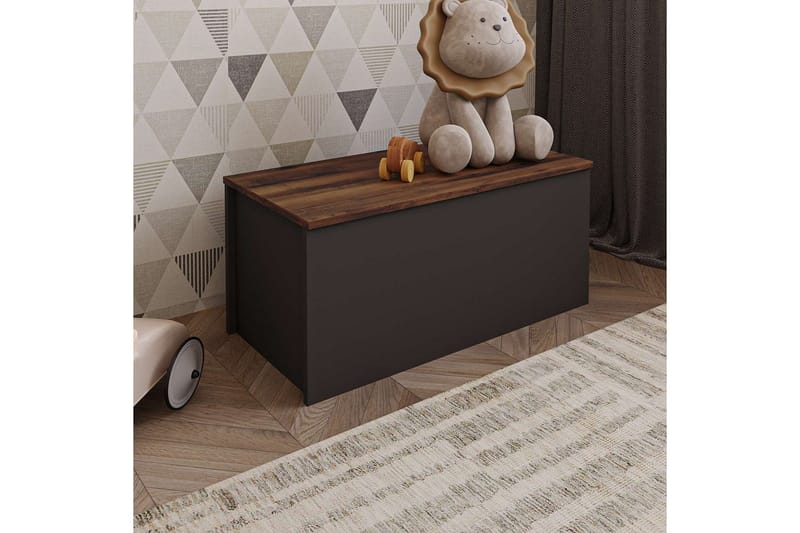 Kamiloba Hjørnekommode 90 cm - Antracit/Valnød - Opbevaring - Opbevaringsmøbler - Kommode