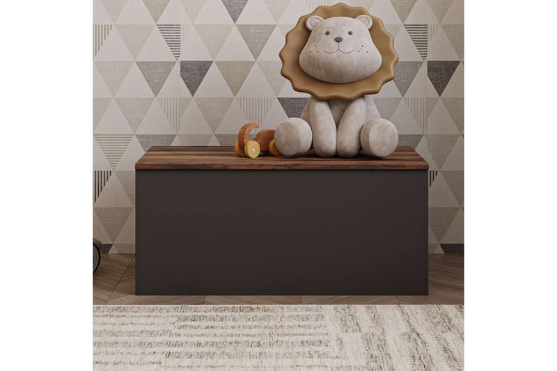 Kamiloba Hjørnekommode 90 cm - Antracit/Valnød - Opbevaring - Opbevaringsmøbler - Kommode