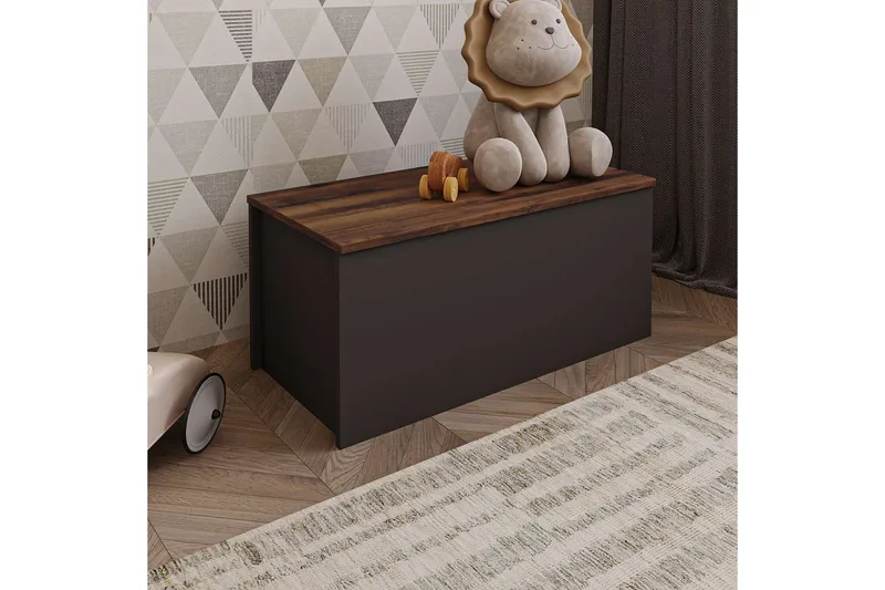 Kamiloba Hjørnekommode 90 cm - Antracit/Valnød - Opbevaring - Opbevaringsmøbler - Kommode