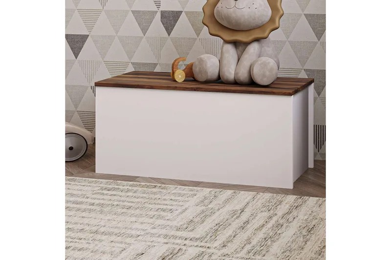 Kamiloba Hjørnekommode 90 cm - Hvid/Valnød - Opbevaring - Opbevaringsmøbler - Kommode