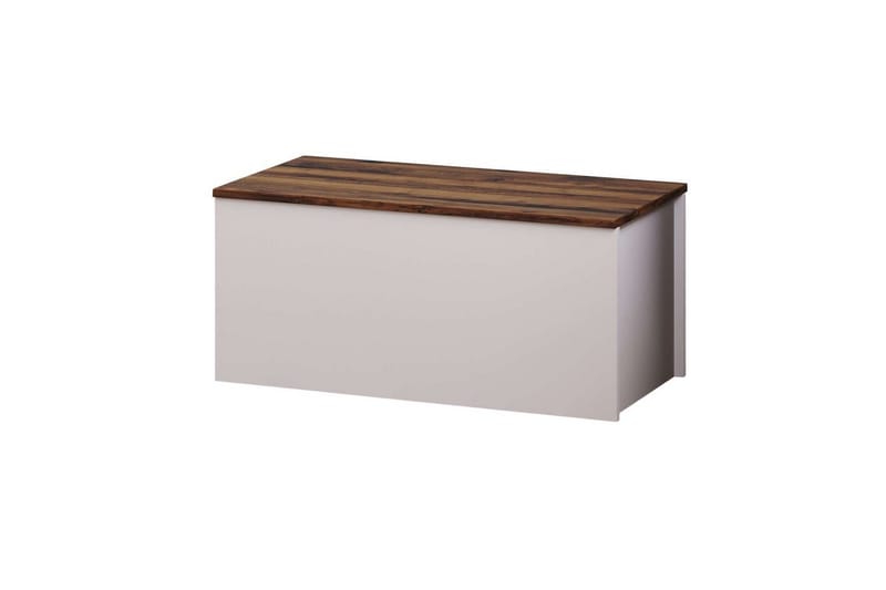 Kamiloba Hjørnekommode 90 cm, Hvid/Valnød