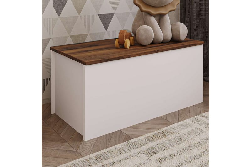 Kamiloba Hjørnekommode 90 cm - Hvid/Valnød - Opbevaring - Opbevaringsmøbler - Kommode