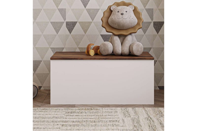 Kamiloba Hjørnekommode 90 cm - Hvid/Valnød - Opbevaring - Opbevaringsmøbler - Kommode