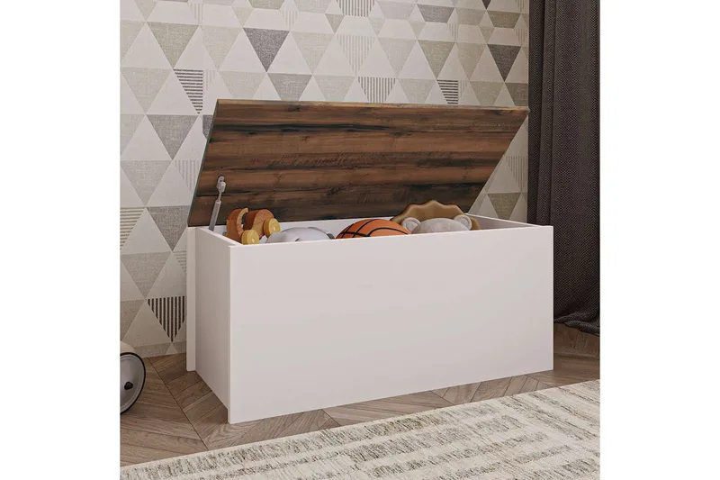 Kamiloba Hjørnekommode 90 cm - Hvid/Valnød - Opbevaring - Opbevaringsmøbler - Kommode