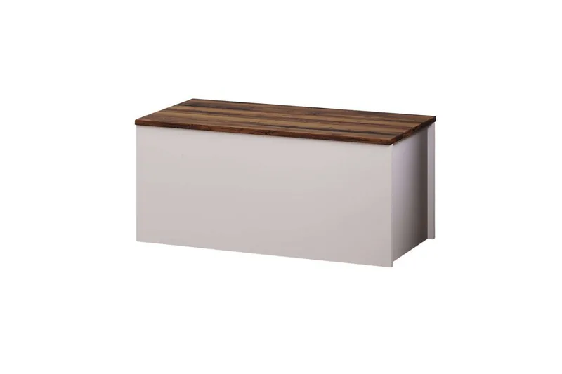 Kamiloba Hjørnekommode 90 cm, Hvid/Valnød