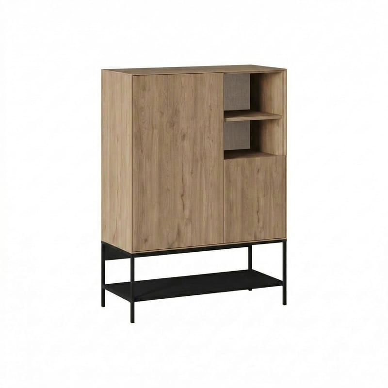 Kenvor Skænk 90x125x40 cm - Naturlig eg træ sort sort - Opbevaring - Opbevaringsmøbler - Skænke & sideboards