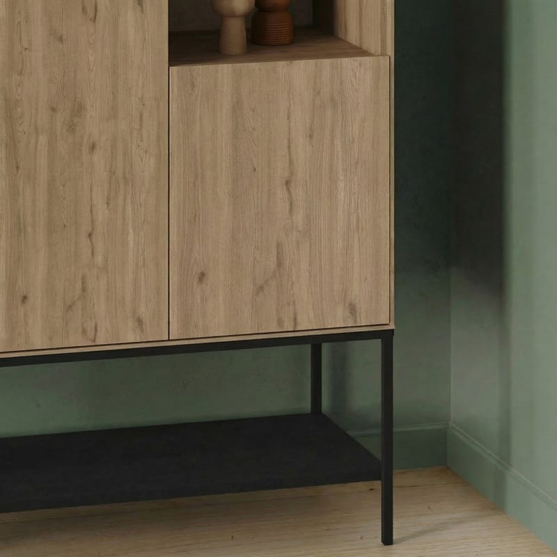 Kenvor Skænk 90x125x40 cm - Naturlig eg træ sort sort - Opbevaring - Opbevaringsmøbler - Skænke & sideboards