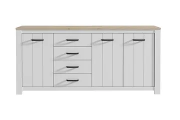 Crumpton Kommode 206 cm - Hvid/Brun - Opbevaring - Opbevaringsmøbler - Kister