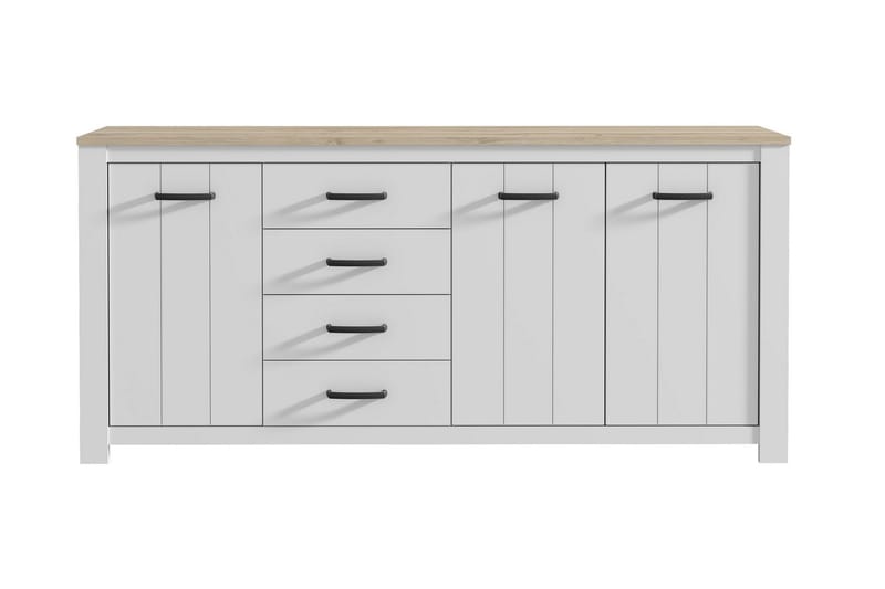Crumpton Kommode 206 cm - Hvid/Brun - Opbevaring - Opbevaringsmøbler - Kister