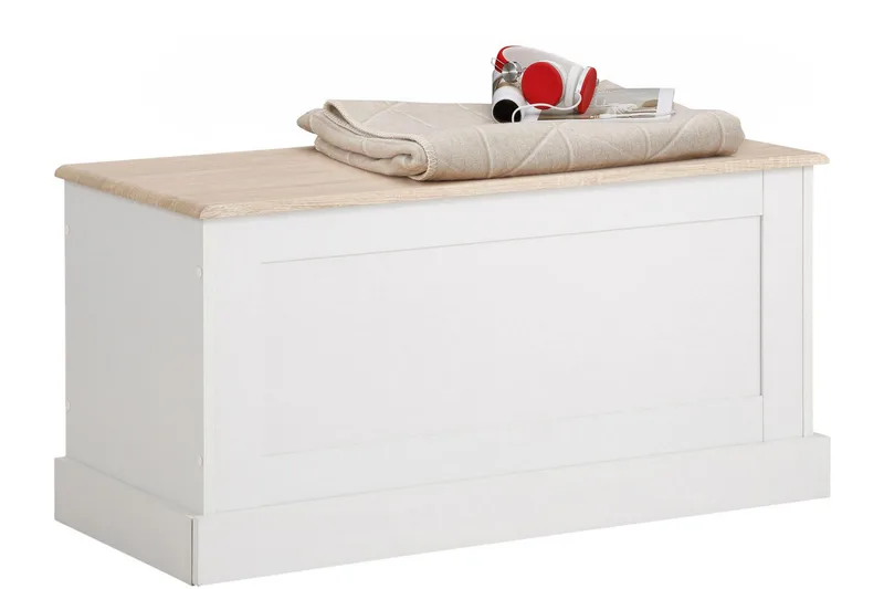 Dareia opbevaringskista 90 cm - hvid/Brun - Opbevaring - Opbevaringsmøbler - Kister