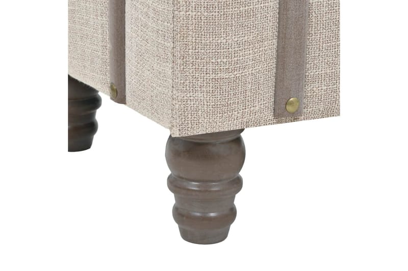 Opbevaringsbænk Massivt Træ Og Stål 111 X 34 X 37 Cm - Creme - Opbevaring - Opbevaringsmøbler - Kister