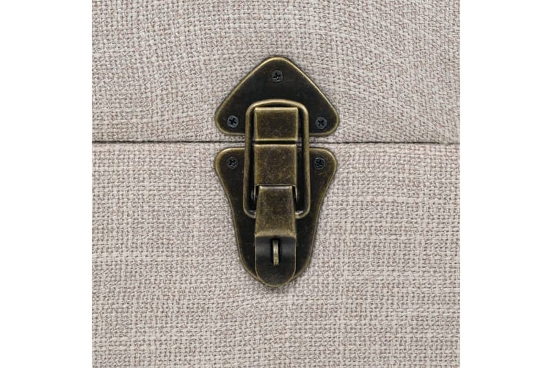 Opbevaringsbænk Massivt Træ Og Stål 111 X 34 X 37 Cm - Creme - Opbevaring - Opbevaringsmøbler - Kister